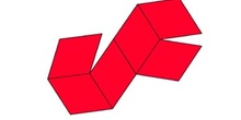 Desarrollo de un romboedro trigonal obtuso