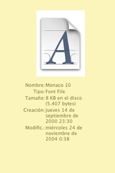 Fuente de pantalla Mac OX