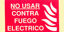 Incendio: no usar contra fuego eléctrico