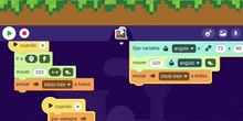 Programa con OctoStudio, un juego basado en el Polar Express y que se suba el elfo.