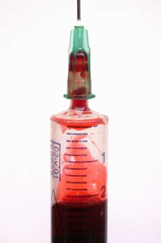 Jeringuilla para análisis de sangre