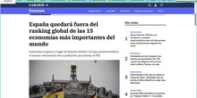PIB España posición 16 de las economías más importantes del mundo. Profesor Ingeniero Informático Eduardo Rojo Sánchez