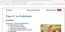 Sociales I Distancia Clase 17 20250108 - Tema 5: Prehistoria. La evolución humana.