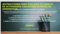INSTRUCCIONES ESPACIO APRENDIZAJE GENERACIÓN 27