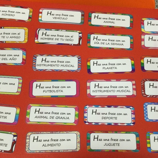 Inventa oraciones o textos para las palabras