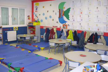 Aula preparada para la siesta