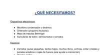 Qué necesitamos. Proyecto Radio CEIP Cardenal Herrera Oria