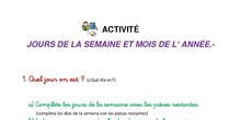Francés: activité "Jours de la semaine, mois de l´année"