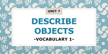 Unit 7: Vocabulary 1