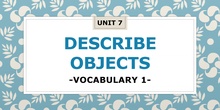 Unit 7: Vocabulary 1