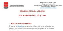 Recursos TIC para alumnos con DEA, TEL y TDAH