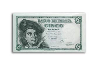 Pesetas , Juan Sebastián El Cano, anverso