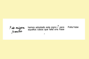 Signo de corrección: falta frase