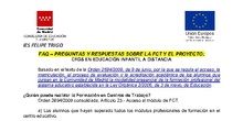 PREGUNTAS Y RESPUESTAS SOBRE LA FCT Y EL PROYECTO