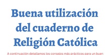 Uso del cuaderno de Religión Católica