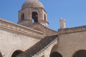 Vista desde el patio de la Gran Mezquita, Sousse, Túnez
