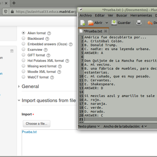 Crear cuestionarios Moodle como churros