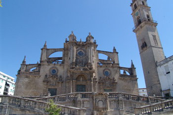 Fachada de la Catedral de Jerez de la Frontera, Cádiz, Andalucía