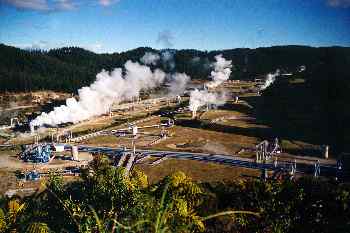 Estación geotérmica de Mokai, vista completa, Nueva Zelanda
