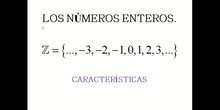 Características de los números enteros.