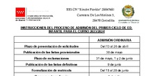 Instrucciones de admisión 23/24