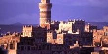 Edificaciones en la ciudad vieja de Sanaa, Yemen