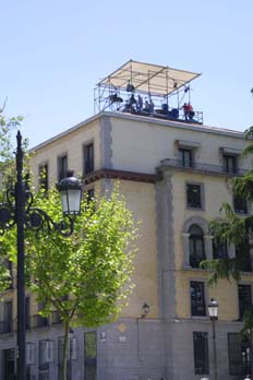 Estudio de TV en una azotea con motivo de la Boda Real