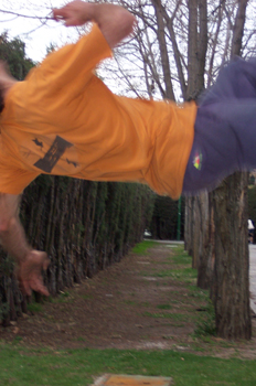 Chico practicando capoeira