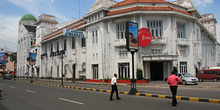 Edificios coloniales, barrio chino, Medam, Sumatra, Indonesia