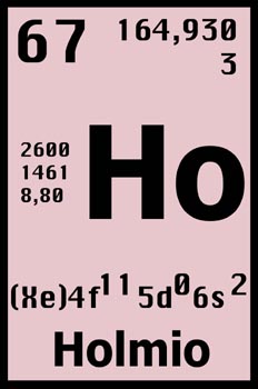 Tabla periódica, holmio