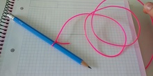 Hacer un compás casero con un lápiz y un hilo