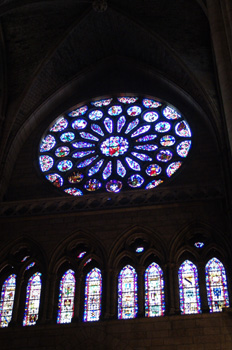 Rosetón y vidrieras de la Catedral de León, Castilla y León