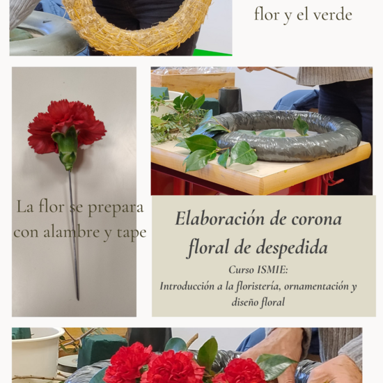 Elaboración de corona floral de despedida