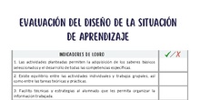 Evaluación del diseño de la situación de aprendizaje