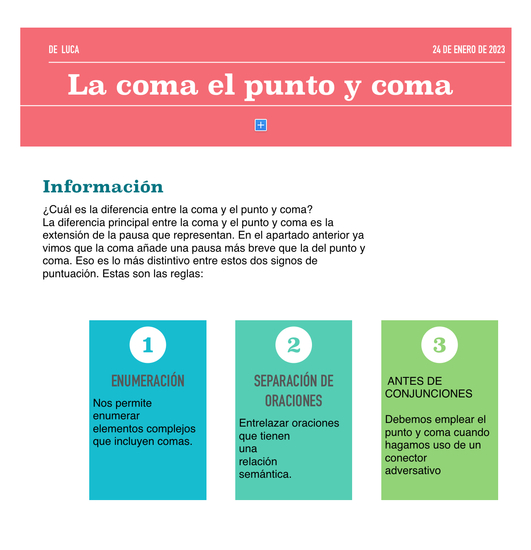 LA COMA Y EL “ PUNTO Y COMA”
