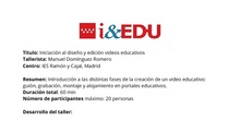Resumen Taller Creación de Videos Educativos i&EDU2019