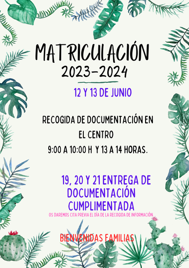 MATRICULACIÓN CURSO 23-24