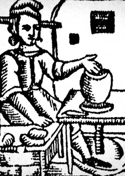 Ilustración antigua de un alfarero