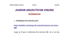 JUEGOS ONLINE MATEMÁTICAS EBO G