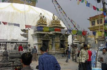 Stupa en el Templo de los Monos, Katmandú, Nepal