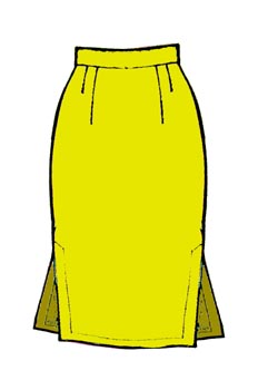 Falda de aberturas laterales