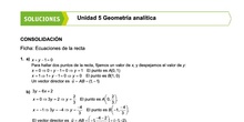 Soluciones fichas de Geometría Analítica