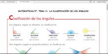 MATEMÁTICAS 5º. LA CLASIFICACIÓN DE LOS ÁNGULOS