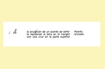 Signo de corrección: acento anulado