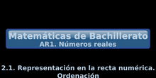 AR1. 2.1 Representación en la recta numérica. Ordenación