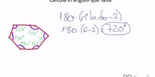 Cálculo del ángulo desconocido de un polígono