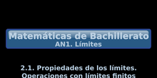 AN1. 2.1 Propiedades de los límites. Operaciones con límites finitos