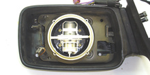 Espejo retrovisor. Detalle motores de ajuste