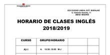 horario inglés 2018-2019