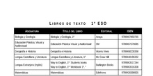 Libros de texto 1º y 2º ESO